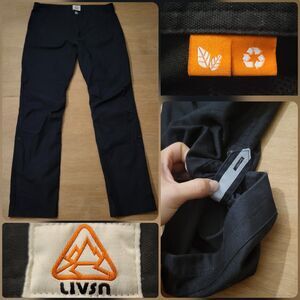 Livsn Pants Mens 33x30 Black Eco Stretch Organic Cotton Recycled Hiking Outdoor